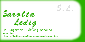 sarolta ledig business card